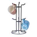 Homiu Mug Tree - Black, Holds 6 Mugs