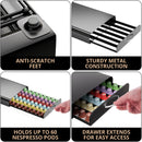 Homiu Nespresso Coffee Pod Holder – 60 Pod Storage Drawer & Machine Stand