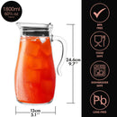Homiu 1.8L Glass Water Jug with Lid – Hot & Cold Beverage Pitcher