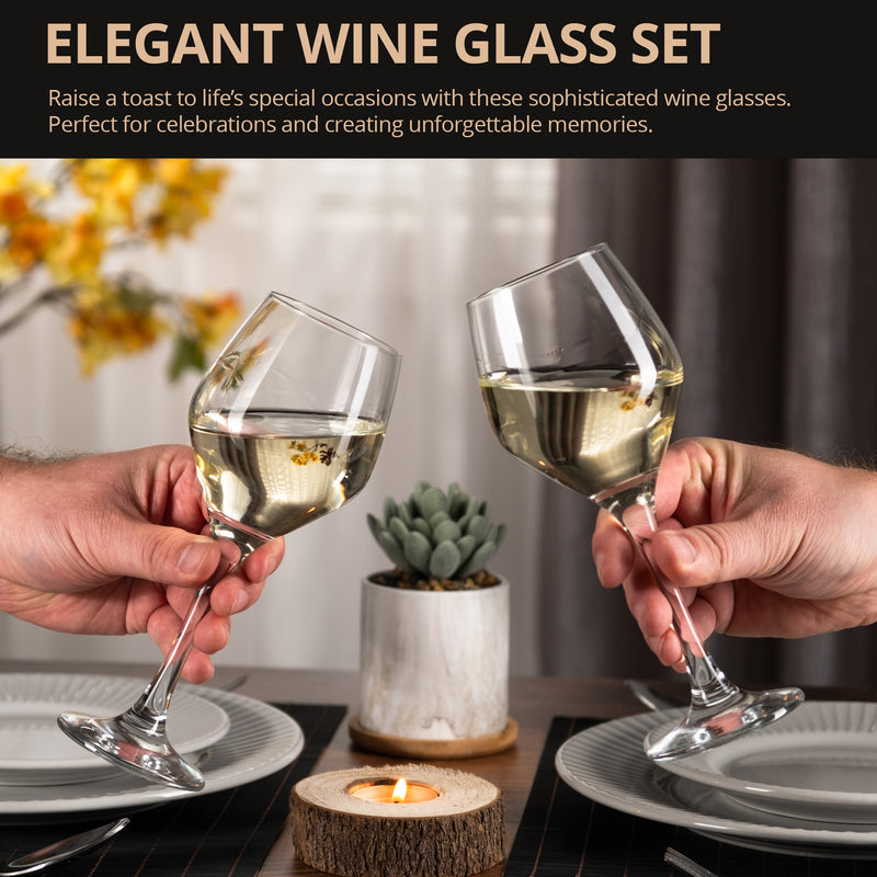 Large White Wine Glasses Set of 6