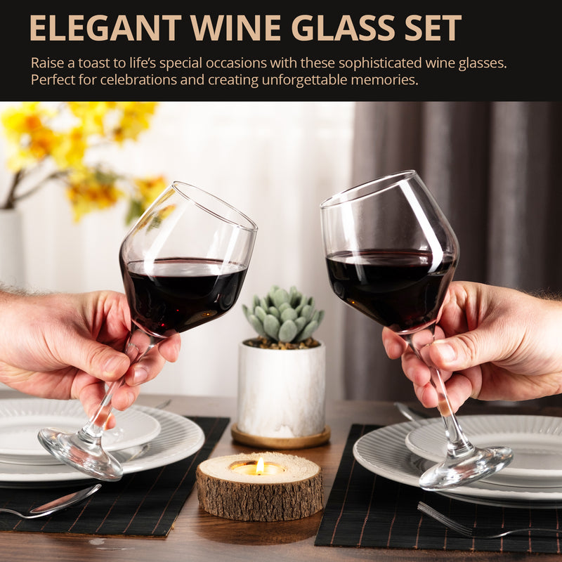 Homiu Large Red Wine Glasses Set of 6