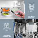 Homiu Borosilicate Glass 2-Compartment Meal Prep Containers with Lids – Set of 3