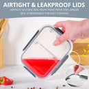 Homiu 3Pcs Airtight Leak-Proof Glass Storage Container