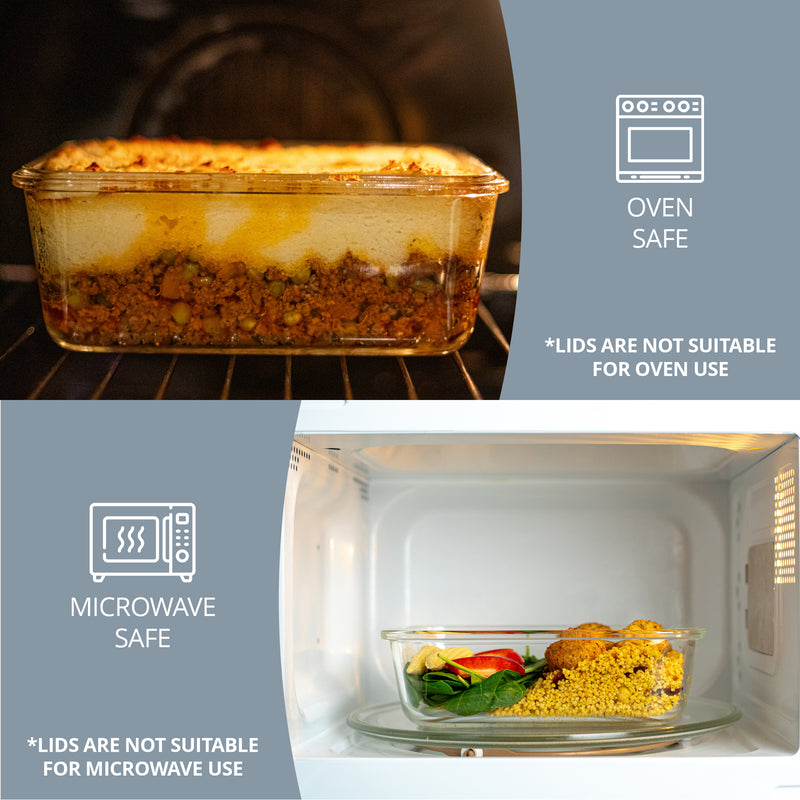 Homiu 8 Pack Glass Meal Prep Containers – Airtight & Oven Safe
