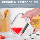 Homiu 10 Pack Glass Meal Prep Containers – Airtight, Leak-Proof, BPA-Free