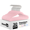 Homiu Non-Slip Ultra-Slim Kids Velvet Hangers with 360-degree Swivel Hook - 30-Pack