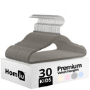 Homiu Non-Slip Ultra-Slim Kids Velvet Hangers with 360-degree Swivel Hook - 30-Pack