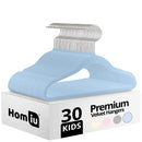 Homiu Non-Slip Ultra-Slim Kids Velvet Hangers with 360-degree Swivel Hook - 30-Pack