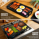 Homiu Reversible Pre-Seasoned Cast Iron Griddle Pan 50.5cm