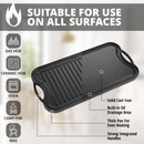 Homiu Reversible Pre-Seasoned Cast Iron Griddle Pan 50.5cm