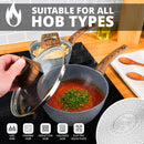 Homiu 3-Piece Dark Grey Non-Stick Saucepan Set with Glass Lids - 16cm, 18cm & 20cm