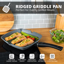 Homiu 29cm Non-Stick Griddle Pan with Detachable Handle