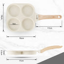Homiu 4-Hole Non-Stick Egg Pan - White