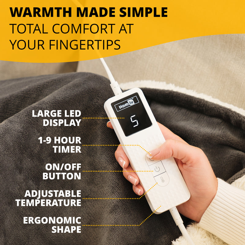 Electric Heated Throw – Soft Sherpa & Fleece Blanket for Everyday Comfort