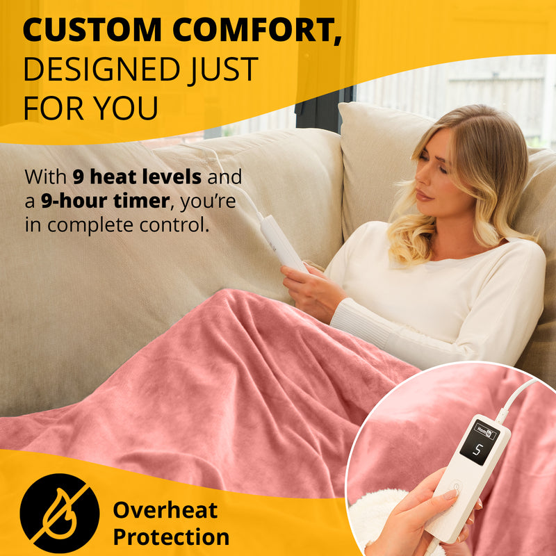 Electric Heated Throw – Soft Sherpa & Fleece Blanket for Everyday Comfort
