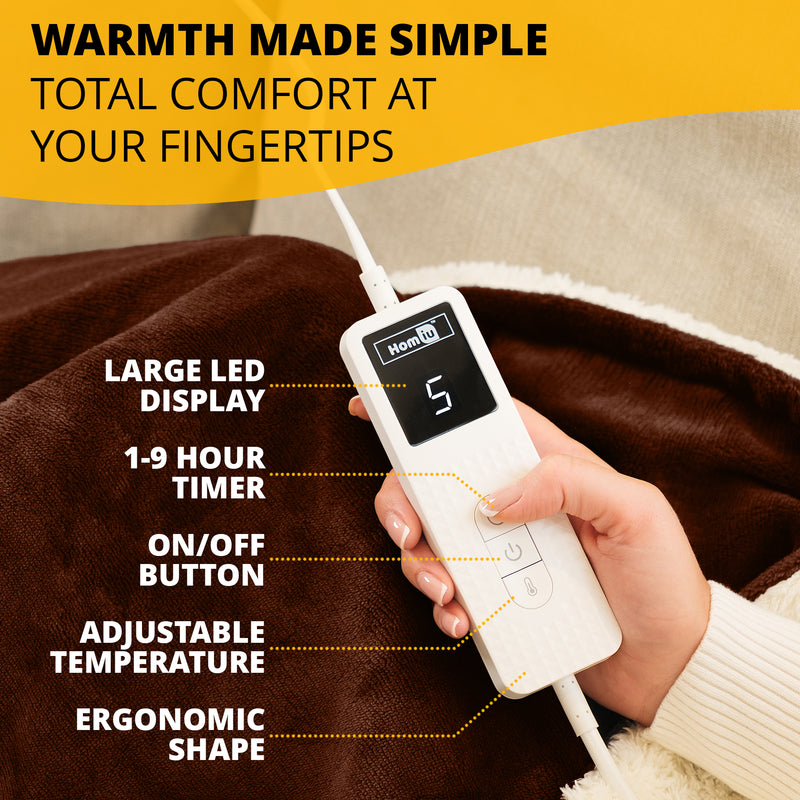 Electric Heated Throw – Soft Sherpa & Fleece Blanket for Everyday Comfort