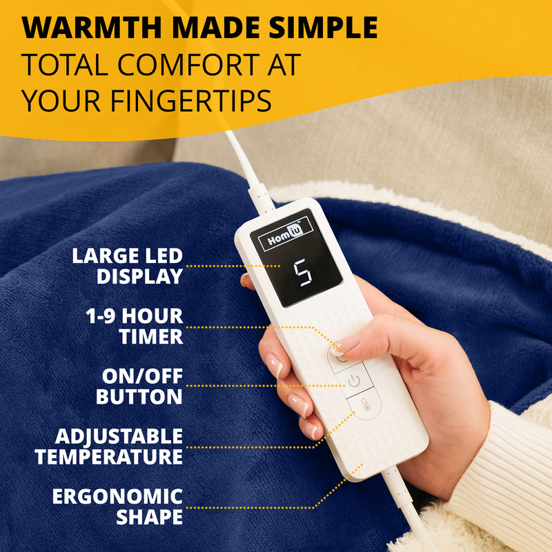 Electric Heated Throw – Soft Sherpa & Fleece Blanket for Everyday Comfort