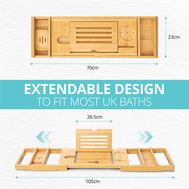 Homiu Bamboo Bath Caddy