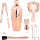 Homiu Rose Gold Cocktail Shaker Set, 10 Pack Copper Boston Shaker Stainless Mixer Set