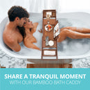 Homiu Bamboo Bath Tray – Extendable Caddy with Wine, Book & Tablet Holder (Brown)