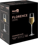 Homiu Florence Champagne Flutes Set | 6 x 230 ML Glasses