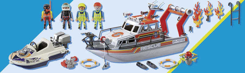 Playmobil City Action 70140 Sea Rescue: Fire Rescue with Personal Watercraft