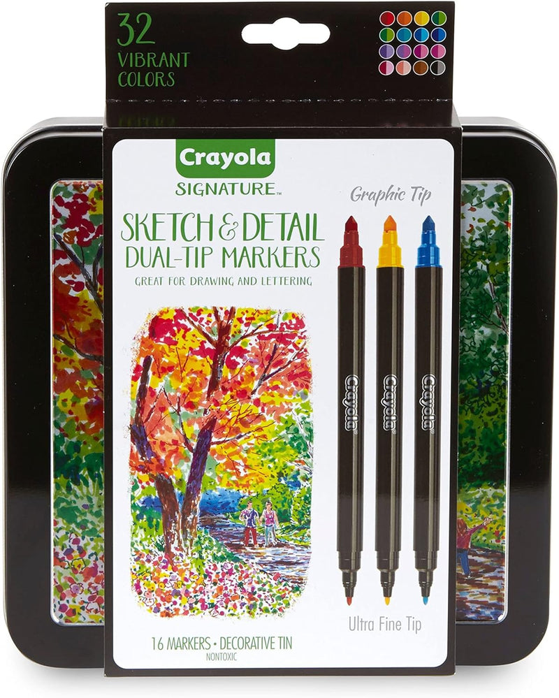 CRAYOLA Dual-TIP Markers, Assorted Colors 16/Pkg, Count (Pack of 1)