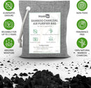 Homiu Bamboo Charcoal Air Purifying Bags – 4 Pack (200g) Natural Odour Eliminator