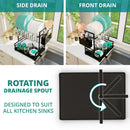 Homiu 2-Tier Dish Drying Rack with 360° Swivel Drainage Spout – Rust-Proof Metal