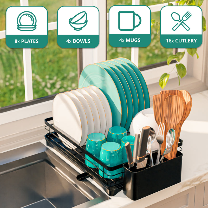 Dish Drainer Rack with Swivel Drainage Spout