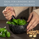 Homiu Marble Pestle and Mortar Set – 15cm Black Natural Stone Grinder