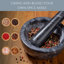 Homiu Marble Pestle and Mortar Set – 15cm Black Natural Stone Grinder