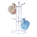 Homiu Premium Mug Tree Holder – Chrome Silver, Holds 6 Mugs
