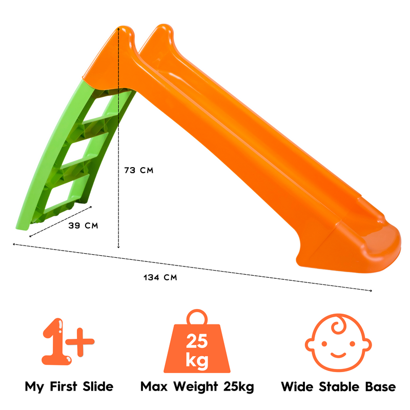 Kids First Indoor Outdoor Slide - Orange & Green - Garden Slide 100cm