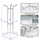 Homiu Premium Mug Tree Holder – Chrome Silver, Holds 6 Mugs