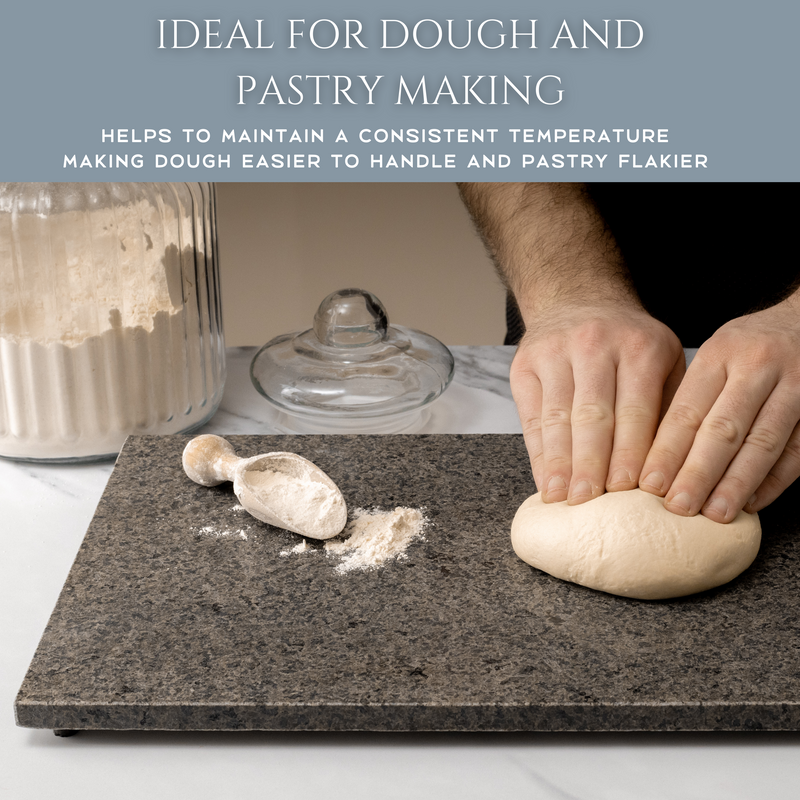 Homiu Natural Granite Chopping Board, Worktop Protectors Heat Resistant, Suitable for Meat, Fish & Vegetables|40x30x1.5CM