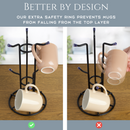 Homiu Premium Mug Tree Holder – Black Stand for 6 Large Mugs