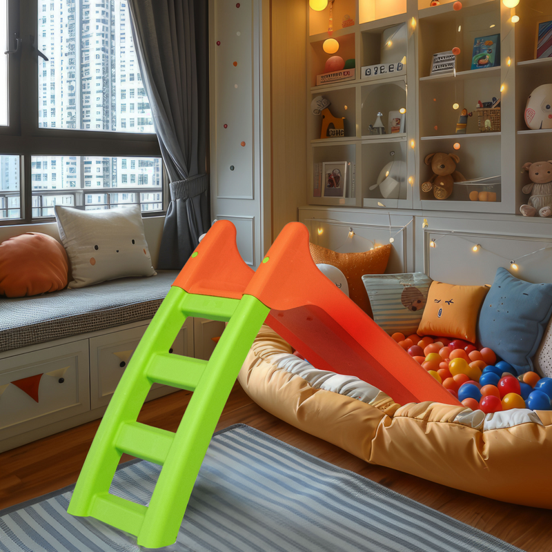 Kids First Indoor Outdoor Slide - Orange & Green - Garden Slide 100cm