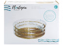 Floatopia Clear Swimming Paddling Pool With Glitter 3 Ring 90 X 30CM Summer Swim