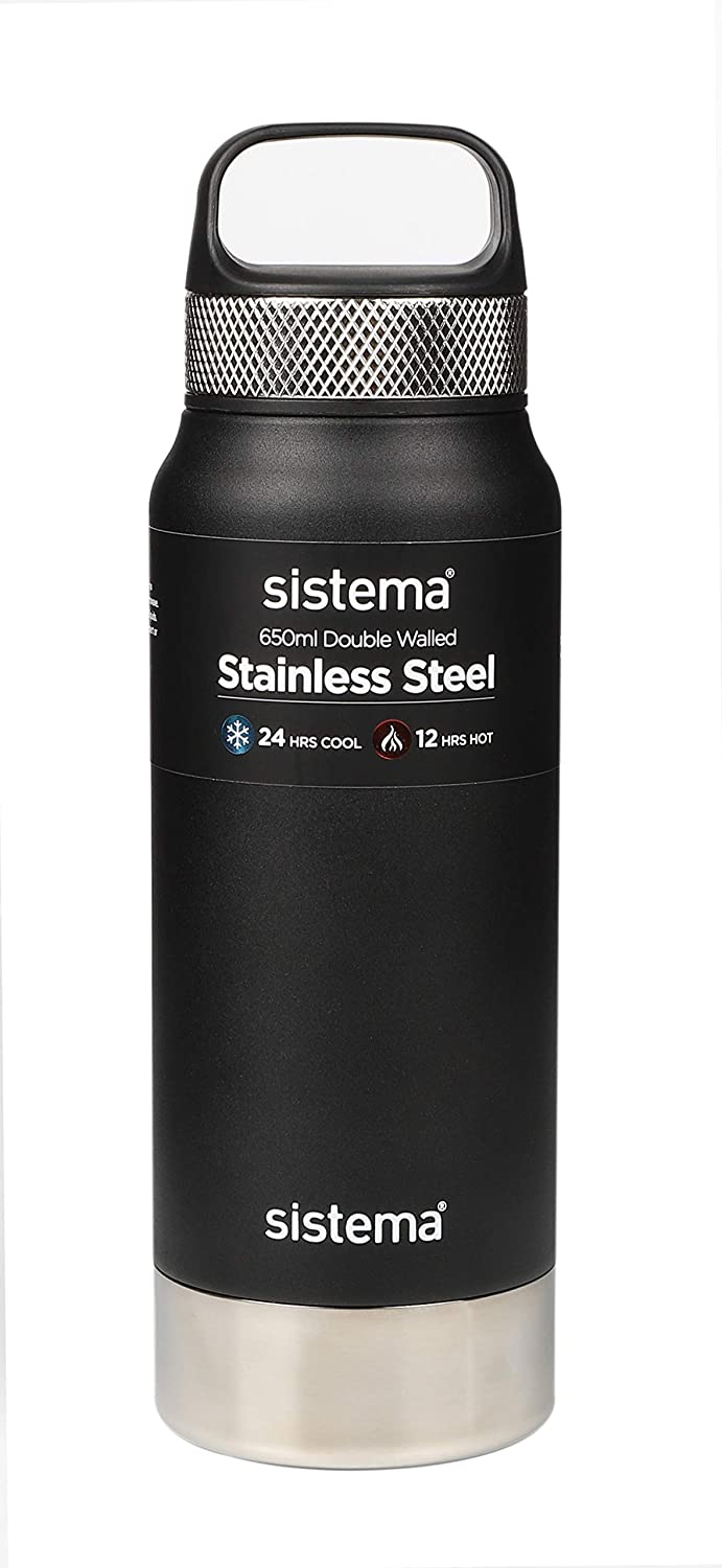 Sistema 650 ml Stainless Steel Bottle Black