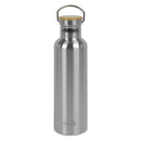Homiu Water Bottle with Carrying Handle Insulated Double Walled Hot or Cold Stainless Steel Vacuum Flask Reusable (Silver, 750 ml)