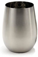 Homiu Stainless Steel Metal Tumbler, 2 Pack BPA Free Stemless Wine Cocktail Juice Glasses Shatterproof Gift Home Indoor Outdoor Use, Party Barware Silver Rose Gold