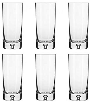 KROSNO BUBBLE BASE HI BALL TUMBLERS | 300 ML | Crystal drinking glasses | Set of 6