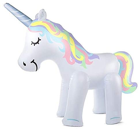 Inflatable Unicorn Sprinkler Giant 6 Feet Tall Magical Kids Outdoor Water