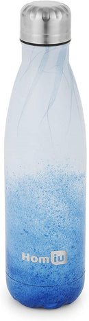 Homiu Water Bottle Print Design Insulated Double Walled Hot or Cold Stainless Steel Vacuum Flask Reusable 500 Millilitres (Wave)