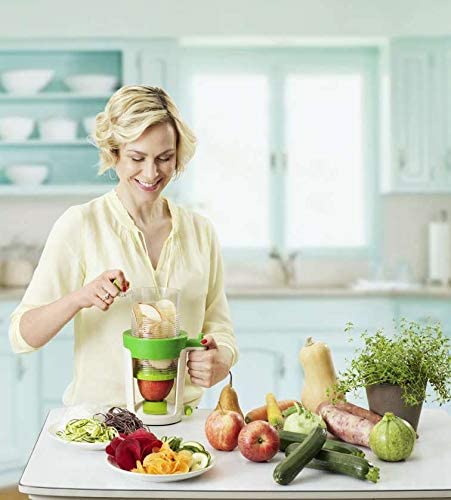 Betty Bossi Maxi Spiralizer is a Vegetable spiralizer for Cutting Fruit and Vegetables