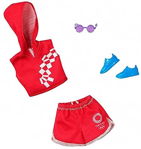 Barbie Fashion Pack GHX83 Tokyo 2020 Olympic Games Sports Clothing Set Shorts + Hoodie + Trainers + Glasses