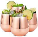 Homiu Stainless Steel Metal Tumbler, 2 Pack BPA Free Stemless Wine Cocktail Juice Glasses Shatterproof Gift Home Indoor Outdoor Use, Party Barware Silver Rose Gold