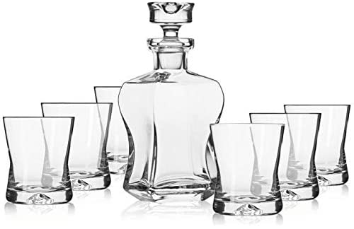 Krosno Signature Premium Whiskey Set Carafe and 6 Glasses