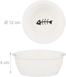 Homiu Bamboo Pet Feeding Station Dog with Set of 3 Porcelain Bowls Cats and Dogs Raised Eating, Dishwasher, Brown